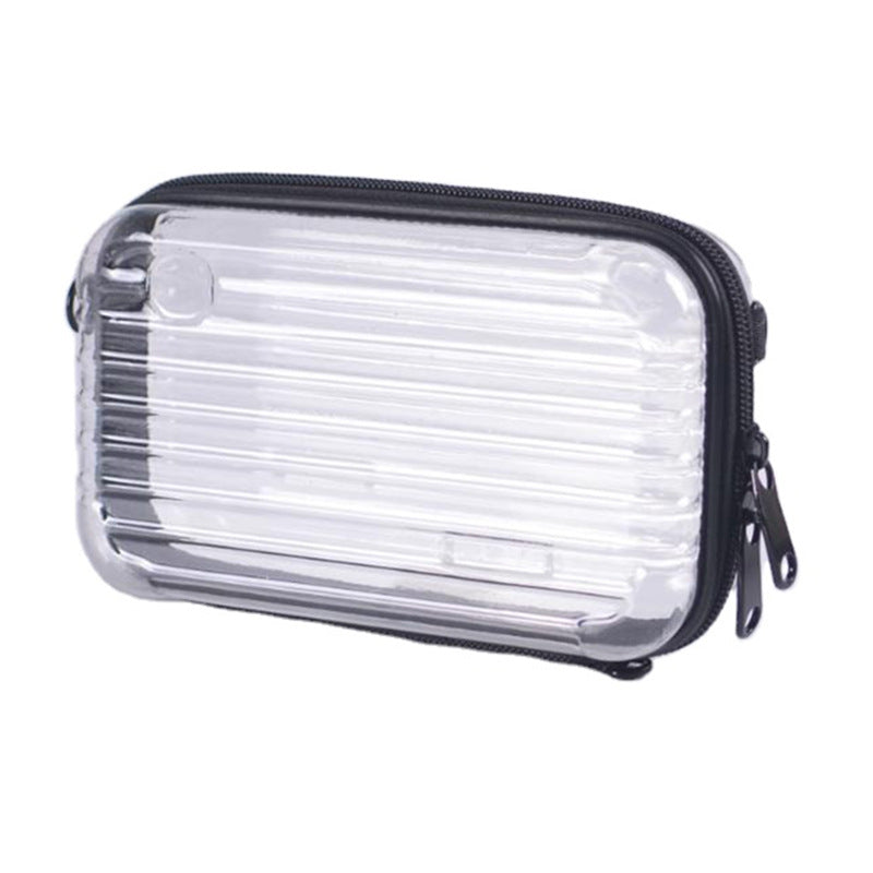 PC transparent hard shell double label cosmetic bag custom gift portable waterproof overnight bag mini jewelry storage box factory