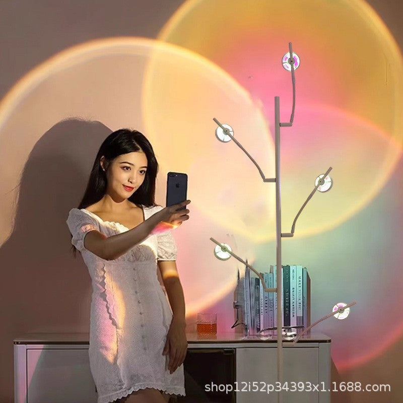 Ambient projection floor lamp - perfect for living room, bedroom, sunset & dawn effects - trending background light for live streaming