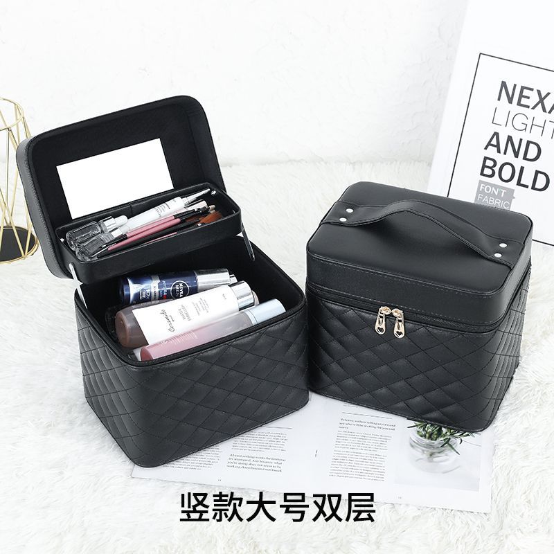 Dongguan Shenzhen Cosmetic Case Cosmetic Bag Factory Manufacturer Storage Bag Portable Cosmetic Leather Box Production High-end Leather Box