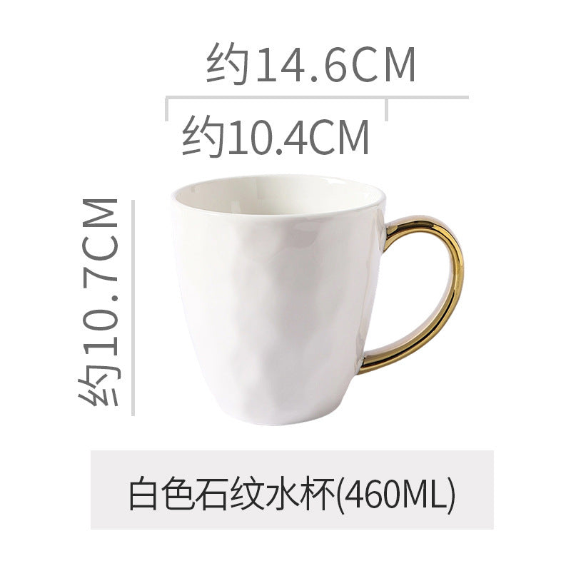 Retro special-shaped ceramic western food steak plate electroplated gold accessible luxury style western food salad bowl mug high-looking plate