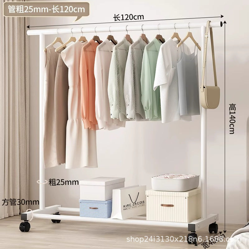 Simple clothes drying rack floor-standing clothes rack dormitory bedroom coat rack indoor balcony thickened rack for home
