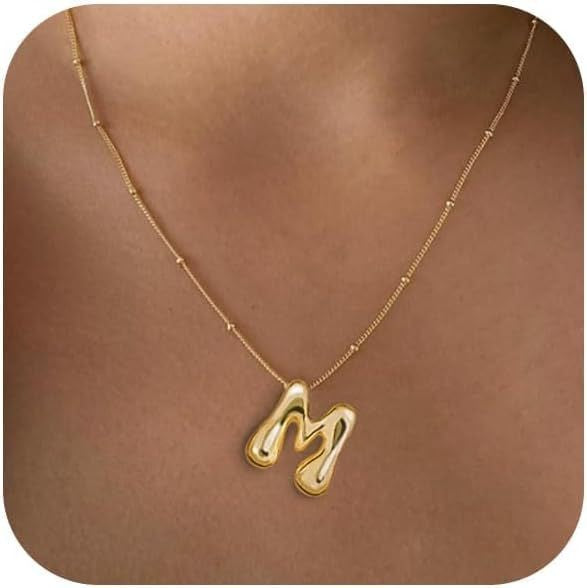 European and american retro minimalist polished 26-letter necklace for women - versatile, elegant, and statement-making choker with a 3d lockbone chain design