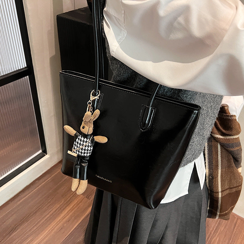 Simple retro tote bag women's 2025 new winter large-capacity versatile shoulder bag premium commuter bag