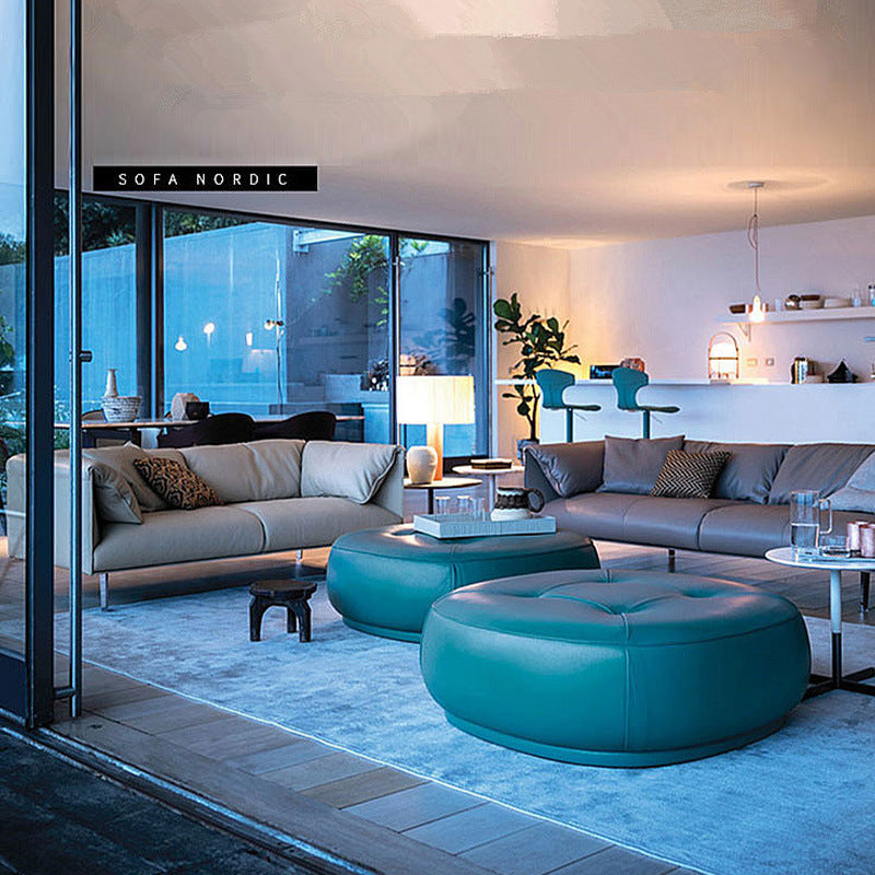 Italian accessible luxury business office sofa scandinavian small apartment first layer cowhide sofa casual area reception modular sofa