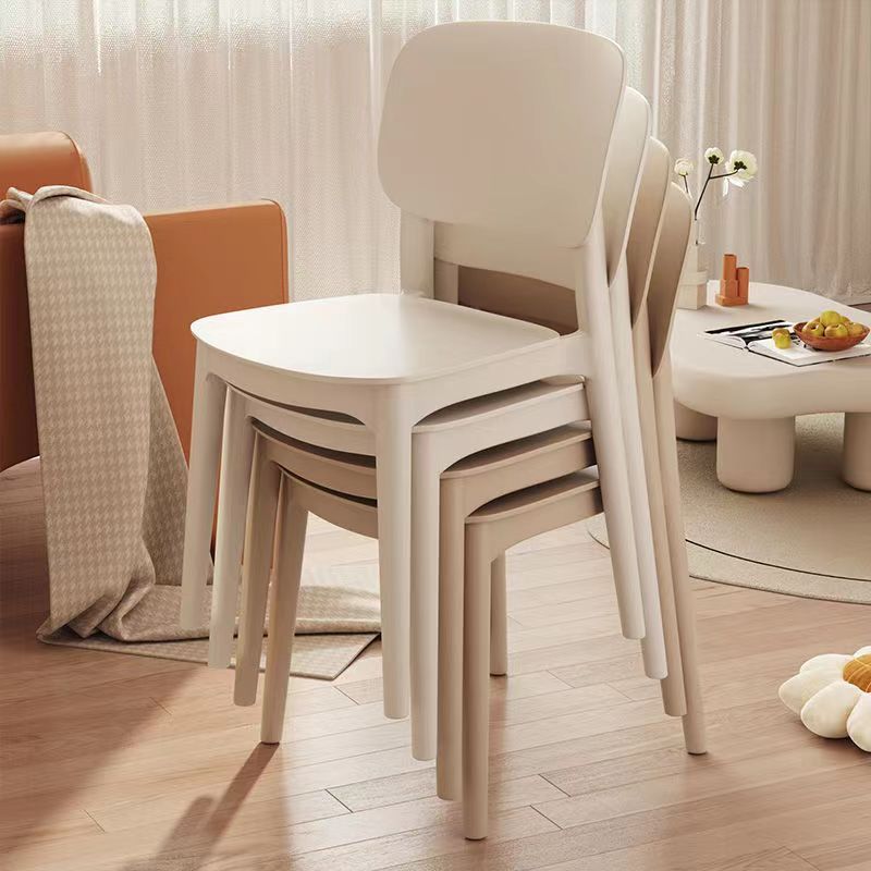 Scandinavian plastic chair for homethickened dining table dining chair comfortable for long sitting plaid modern casual back stool