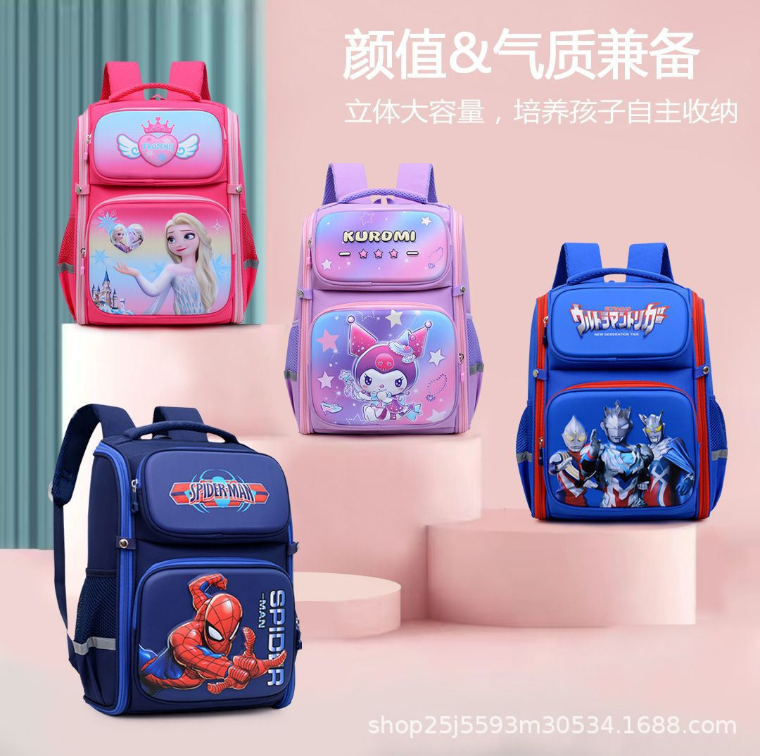 School bag for primary school students, grades 1-3, men's and women's cartoon animation children's space bag, large-capacity load-reducing spine backpack