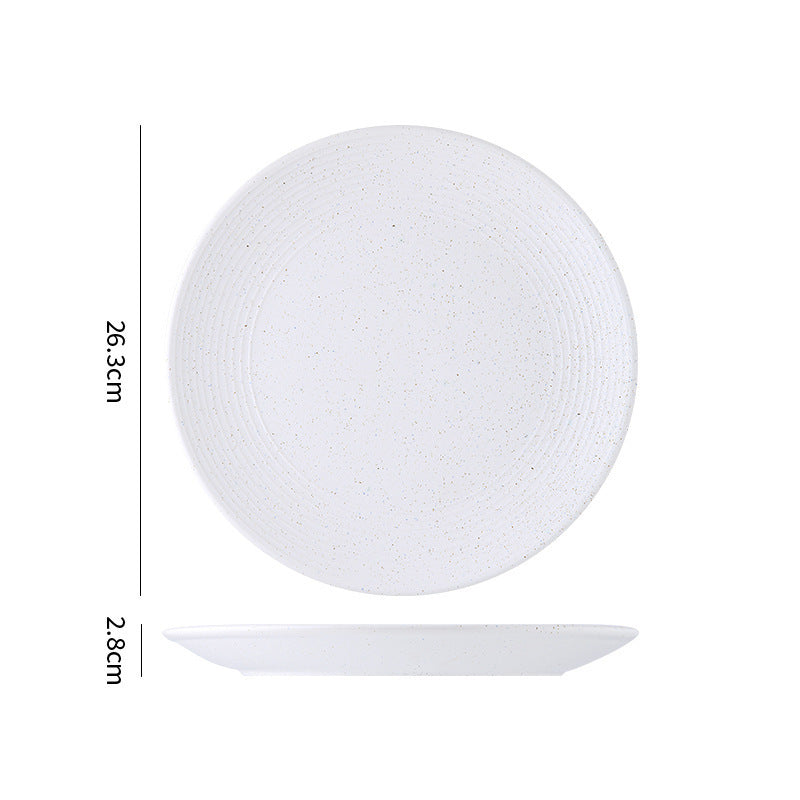 Minimalist blue & white polka dot ceramic dinnerware set - western dinner plates, restaurant & hotel quality ceramic tableware with polka dot design