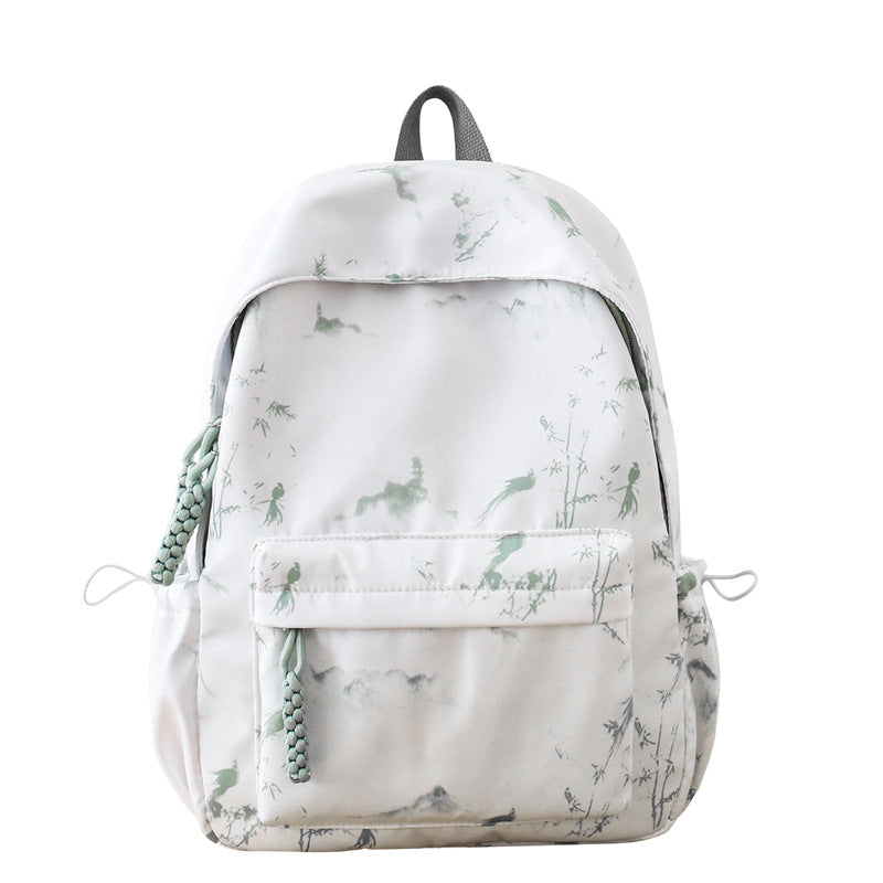New fresh and sweet girl backpack large capacity simple student schoolbag tie-dye printing national style literary backpack
