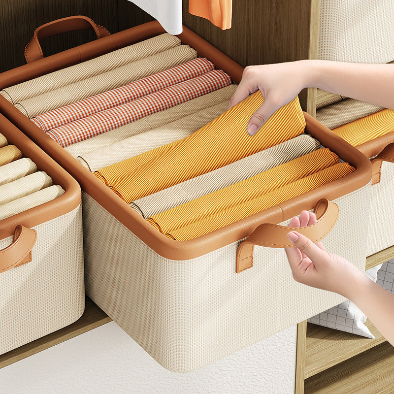 Wardrobe Clothes Pants Storage Box Clothes Layered Storage Artifact Household Folding Organizing Basket Storage Box Organizing Box