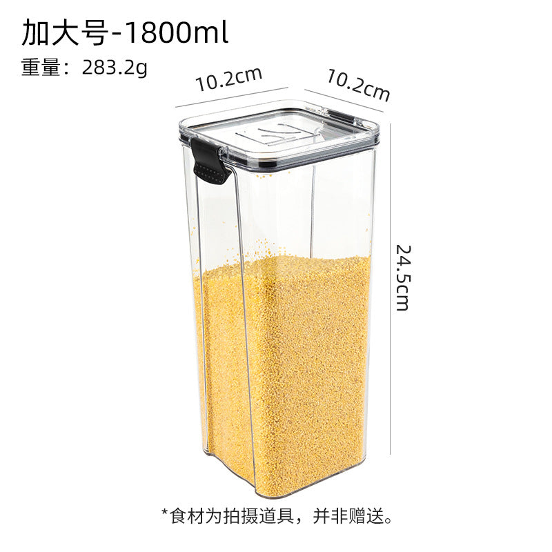 One piece of delivery PET kitchen transparent food sealed jar square moisture-proof sealed jar grain storage box