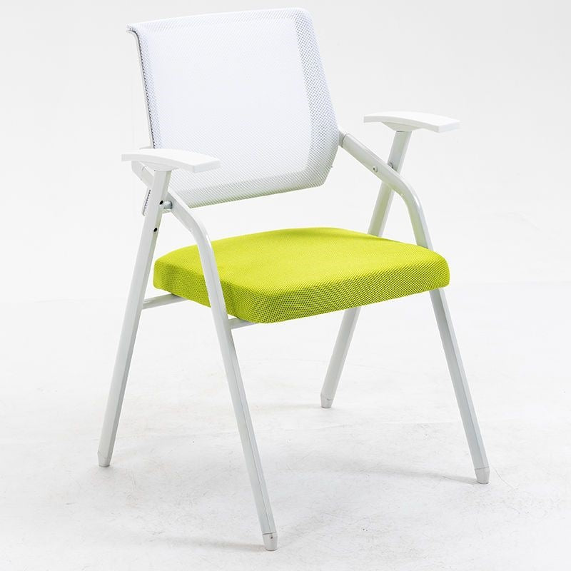 High-end training chair with tabletop, foldable with writing board, white office conference room desk and chair combo, conference chair