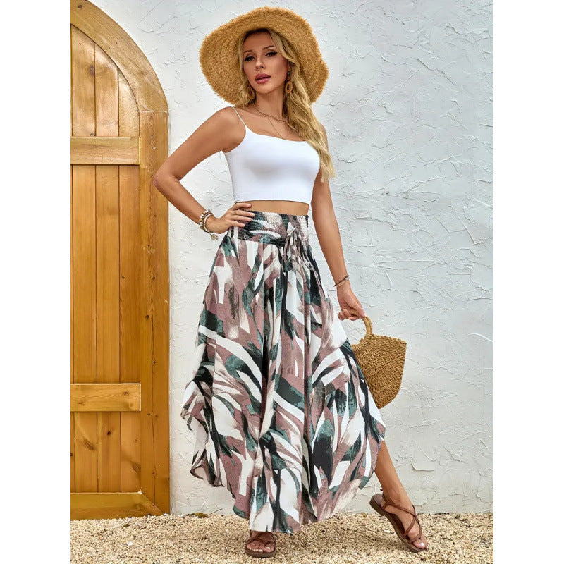 Shipped: hot-selling european and american cross-border style, new spring/summer bohemian ethnic print a-line casual dress