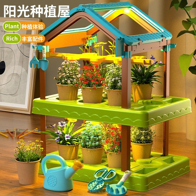 Diy sunroom planting kit for kids: science experiment set for elementary school students - educational toy for boys and girls