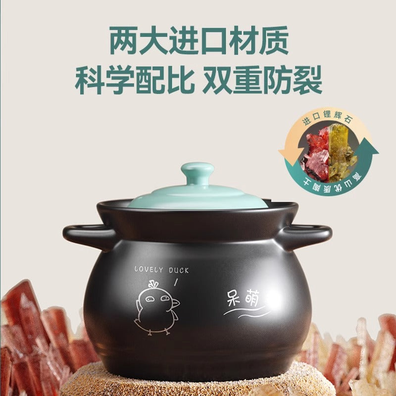 Casserole for home high temperature resistant dry burning without cracking soup stew ceramic small casserole gas stove special soup pot