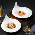 Minimalist high-end irregular ceramic dinnerware - unique solid color dessert plates for restaurants, hotels, and catering - pastry plates