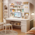 Nordic student desk with bookshelf - all-in-one home bedroom desktop computer desk - assembled study table for elementary school students - writing desk