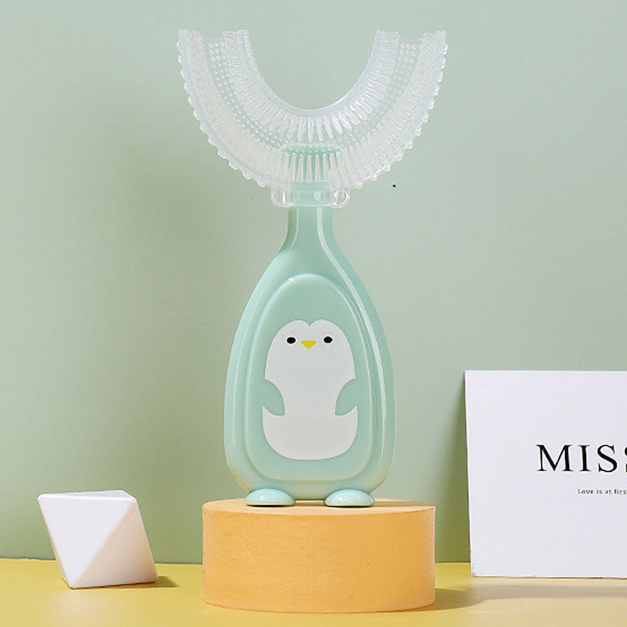 English card-mounted children's u-shaped toothbrush baby silicone soft-bristled toothbrush baby mouth-containing children's toothbrush wholesale