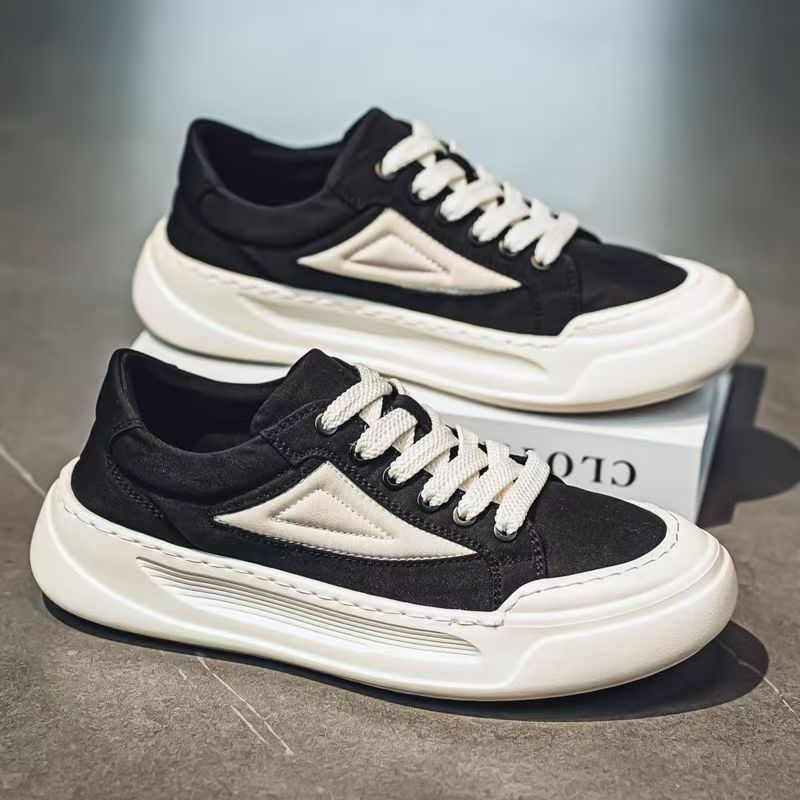 Men's breathable canvas shoes 2025 winter new low-top athletic casual shoes men's soft sole versatile thick sole sneakers