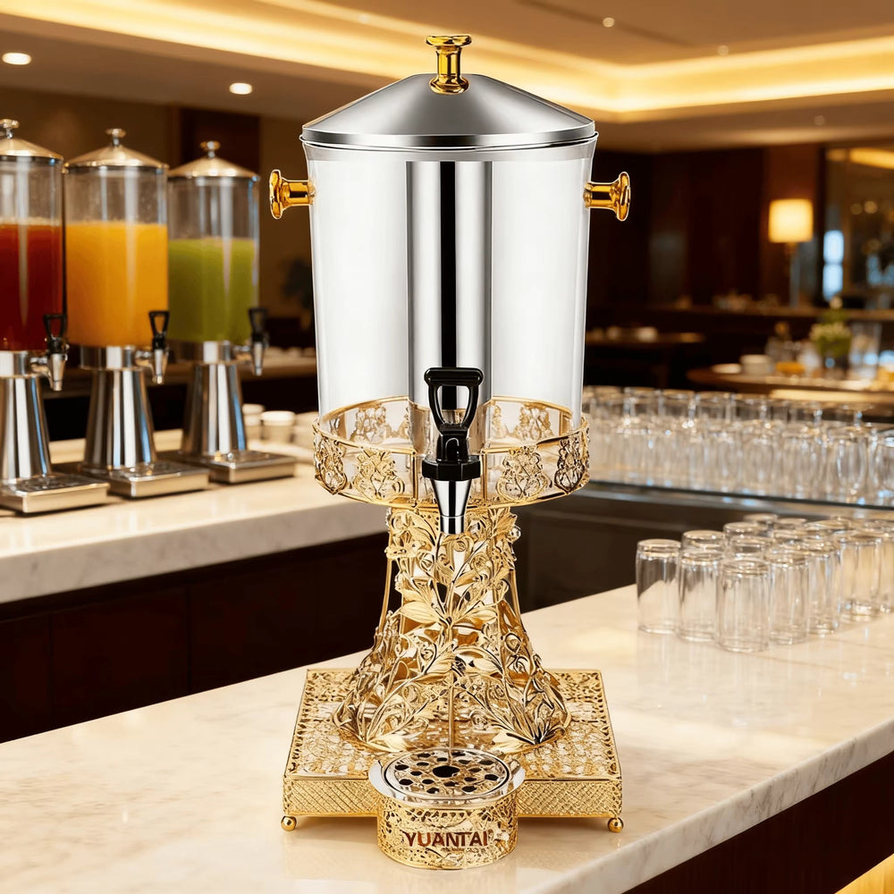 Commercial stainless steel self-service beverage dispenser - 8l cold drink & juice machine - ideal for hotels, restaurants, and tea breaks