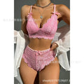European and american cross-border sexy lingerie set - multicolor plus size bra and panty two-piece set - sexy lace erotic lingerie set