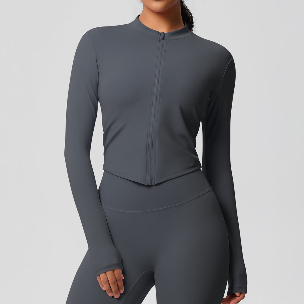 Ready-to-ship cross-border double-sided brushed, form-fitting, breathable solid color training yoga set, eight-piece athletic running fitness outfit for women