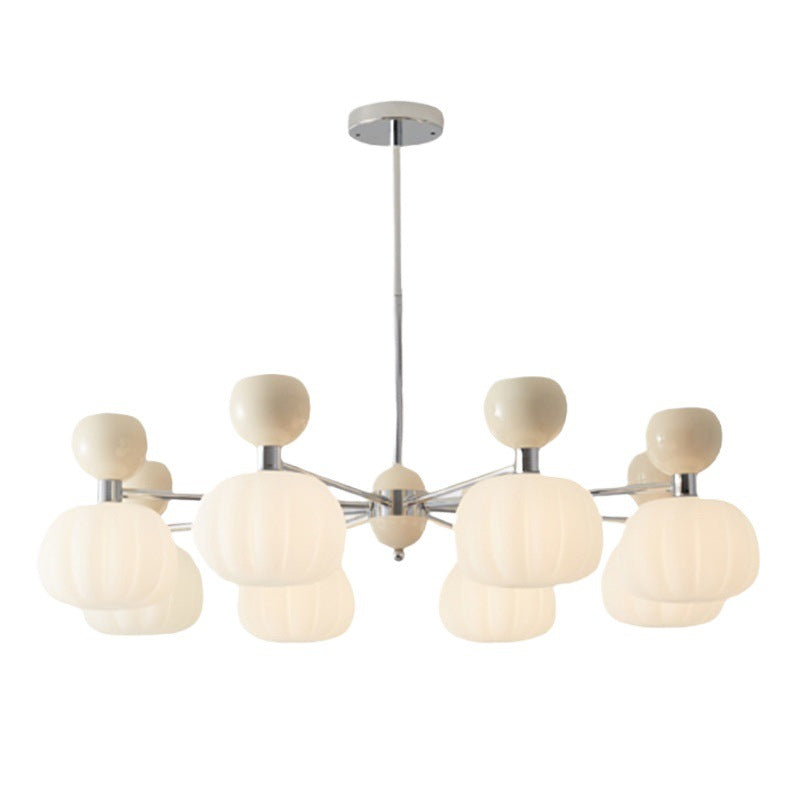 Full spectrum cream wind living room chandelier French pumpkin bedroom master bedroom light retro study light Zhongshan lighting package