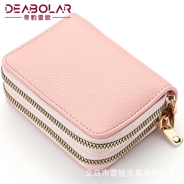 Multifunctional card bag wholesale 2024 new organ card bag double zipper women's wallet large capacity pu card holder
