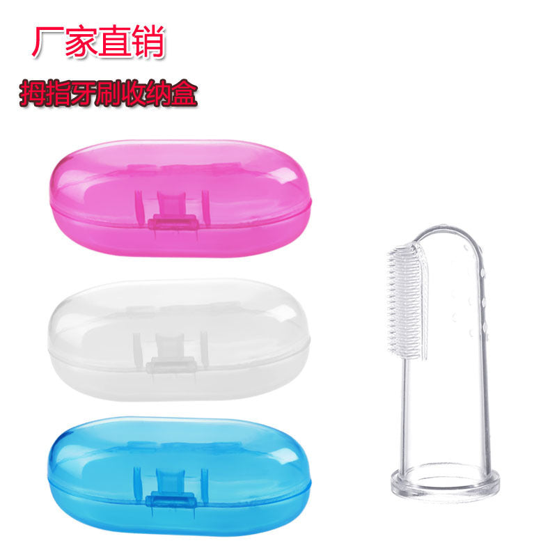 Factory direct sales baby thumb cover toothbrush, silicone baby tooth brush, finger toothbrush, baby tongue coating cleaning brush box