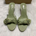 Za's 2025 new women's shoes: green petal low-heel elegant socialite pumps, closed-toe, low-cut, back-strap flats