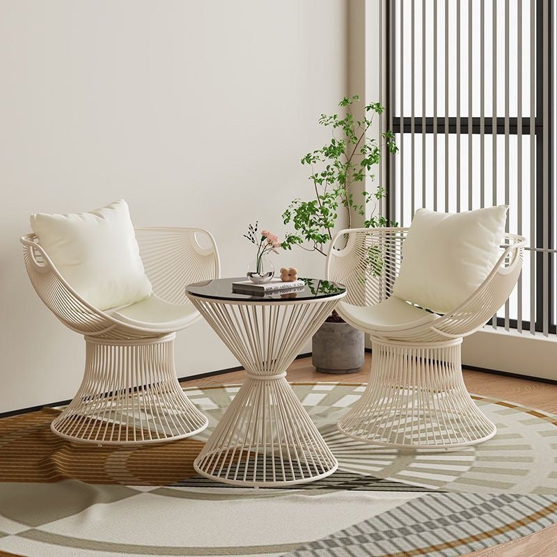 New arrivalins style iron casual single sofa coffee table suitaccessible luxuryfor home balcony table sofa chair combination