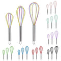 Stainless steel silicone whisk - manual egg beater - baking tool - cream whipper