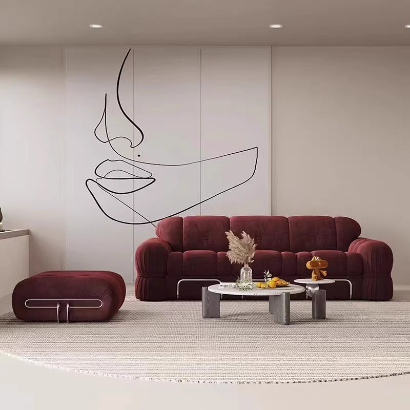 Modern medieval style accessible luxury fabric sofa for large and small apartments nordic living room single three-person steel tooth designer retro