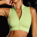new arrival zipper tops female hot girl running bubble wrap sleeveless sports vest breathable fitness clothing wholesale