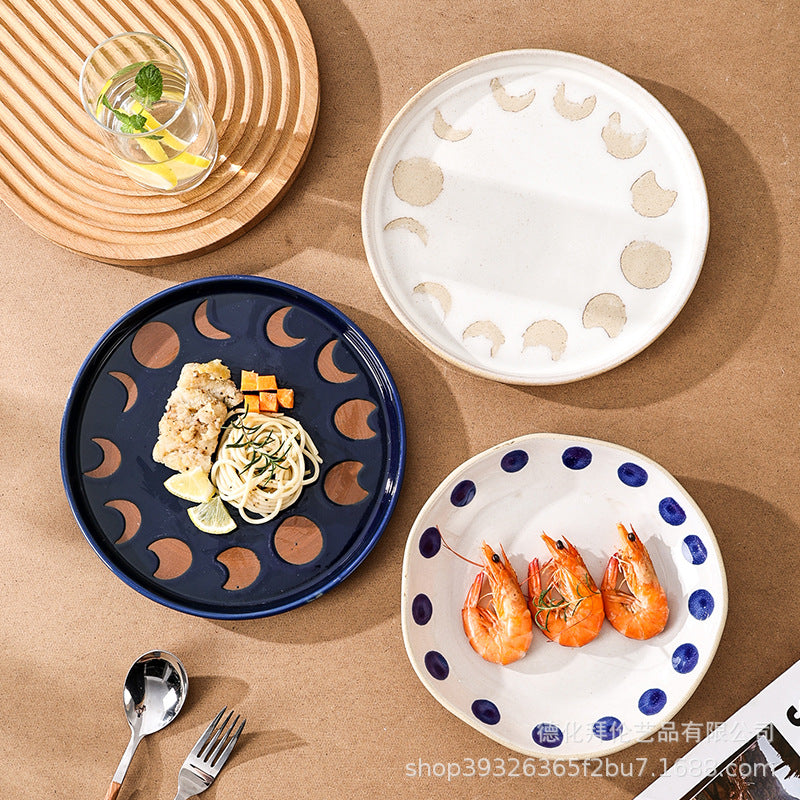 Influencer-style retro creative stoneware dinner plate - ceramic dinner plate, salad plate, steak plate for home use - wholesale