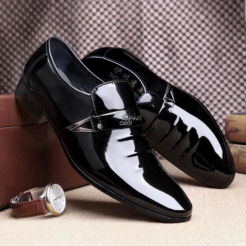 Summernew arrival pointed leather shoes for young men k-style british fashiontrendy men's shoes men's business shoes slip-on casual shoes