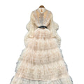 French chic sequin & beaded embellished mesh a-line maxi dress - slimming, elegant, and flattering