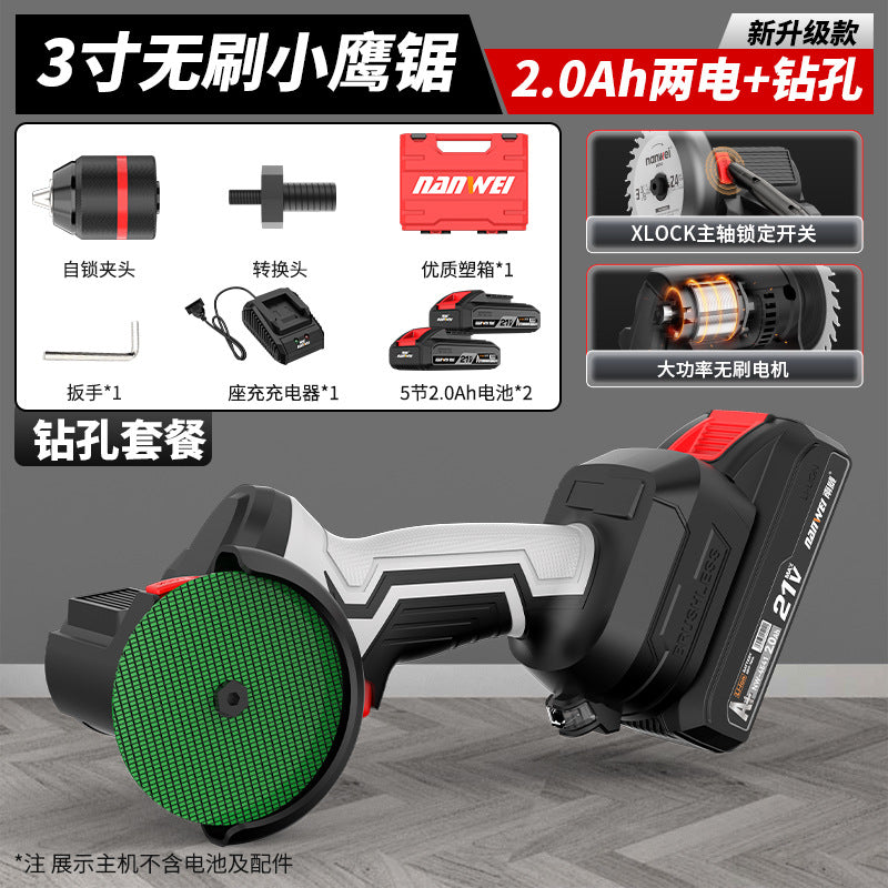 Wholesale nanwei brushless small eagle saw multi-purpose polishing and seam clearing lithium electric small mini angle grinder rechargeable cutting