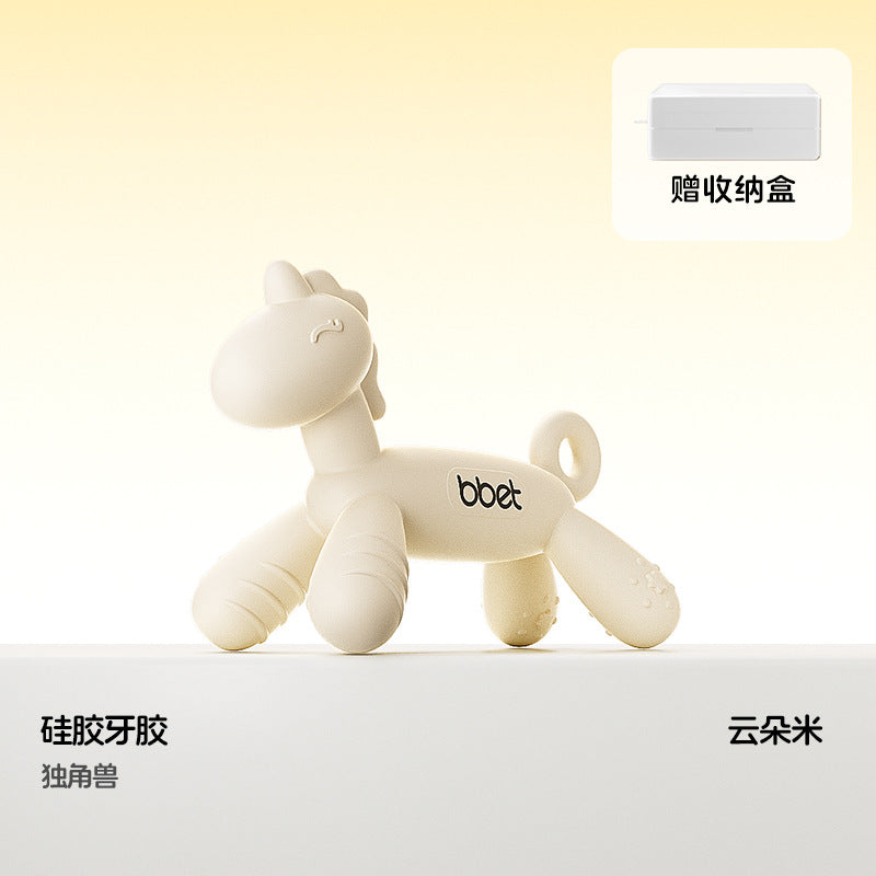 Teether baby teething stick food grade silicone soothing anti-eating hand toy handy gadget baby bite gum uv dustproof