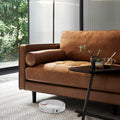 Retro oil wax full genuine leather sofa first layer cowhide casual small apartment straight row three-person slot scandinavian style american style living room