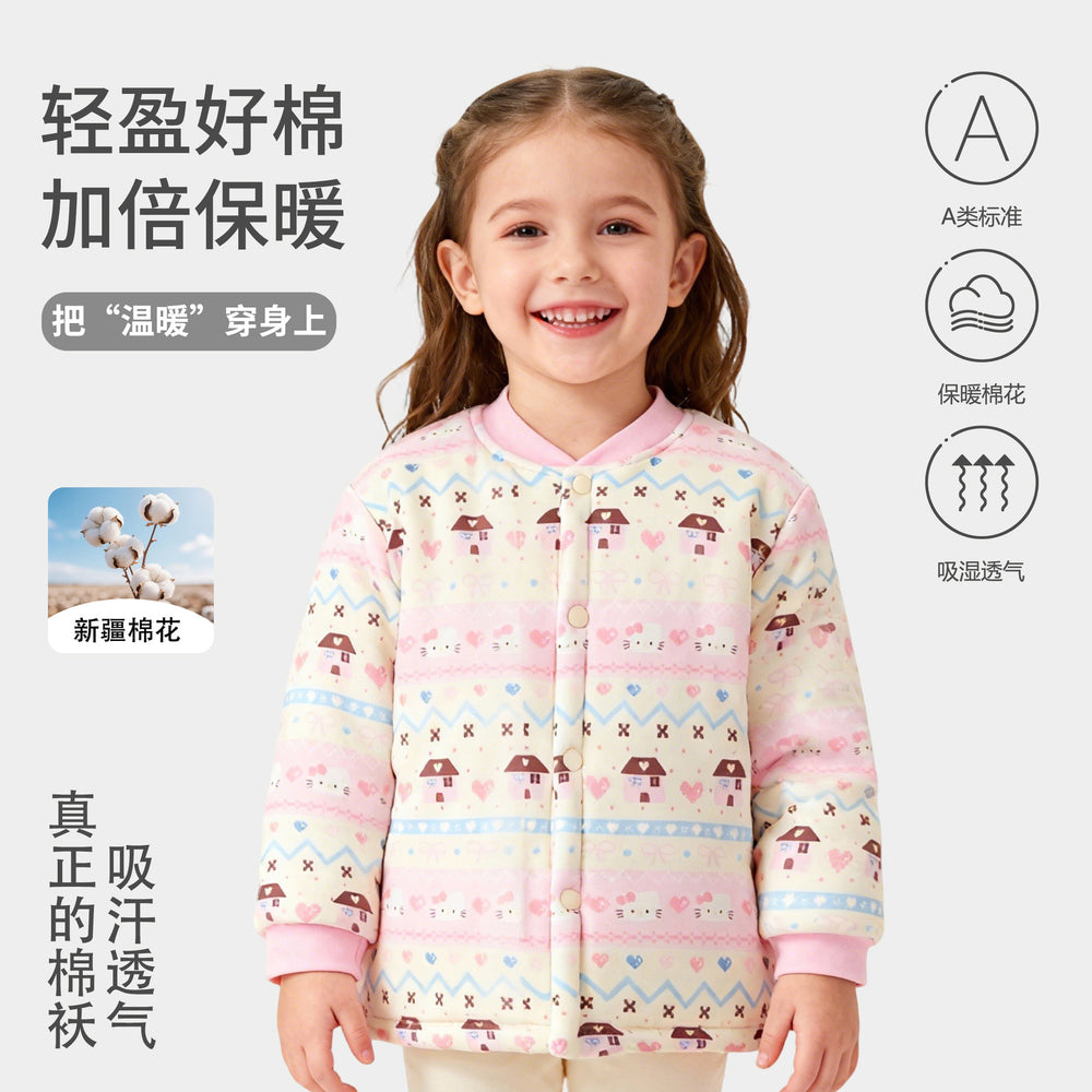 [added layer of 100% cotton] baby cotton-padded jacket winter outer wear for boys and girls heattechtopskids cotton-padded jacket cotton outwear