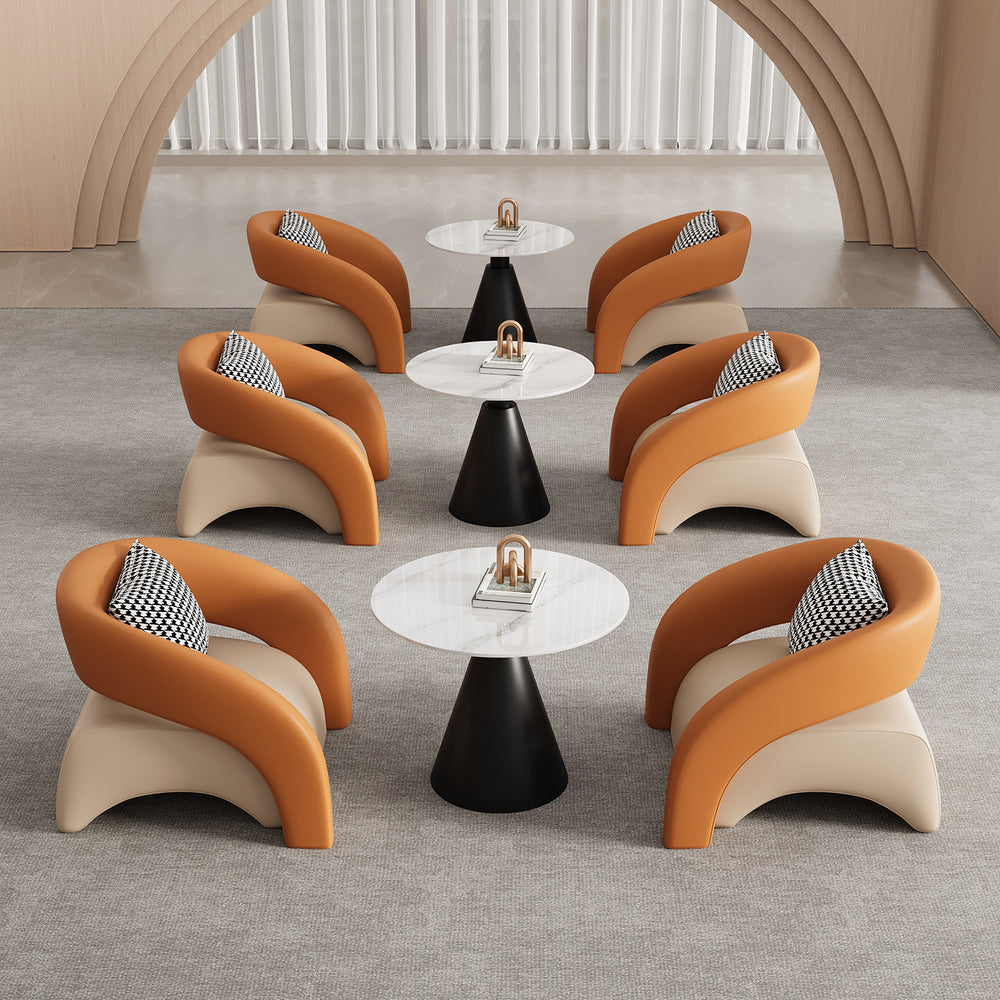 Business reception & negotiation sofa table set - ideal for hotels, sales centers, lobbies, beauty salons, and lounge areas - single seater sofa