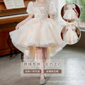 european and american girls' dresses  new sequin runway piano performance dress train children's princess dress high-end