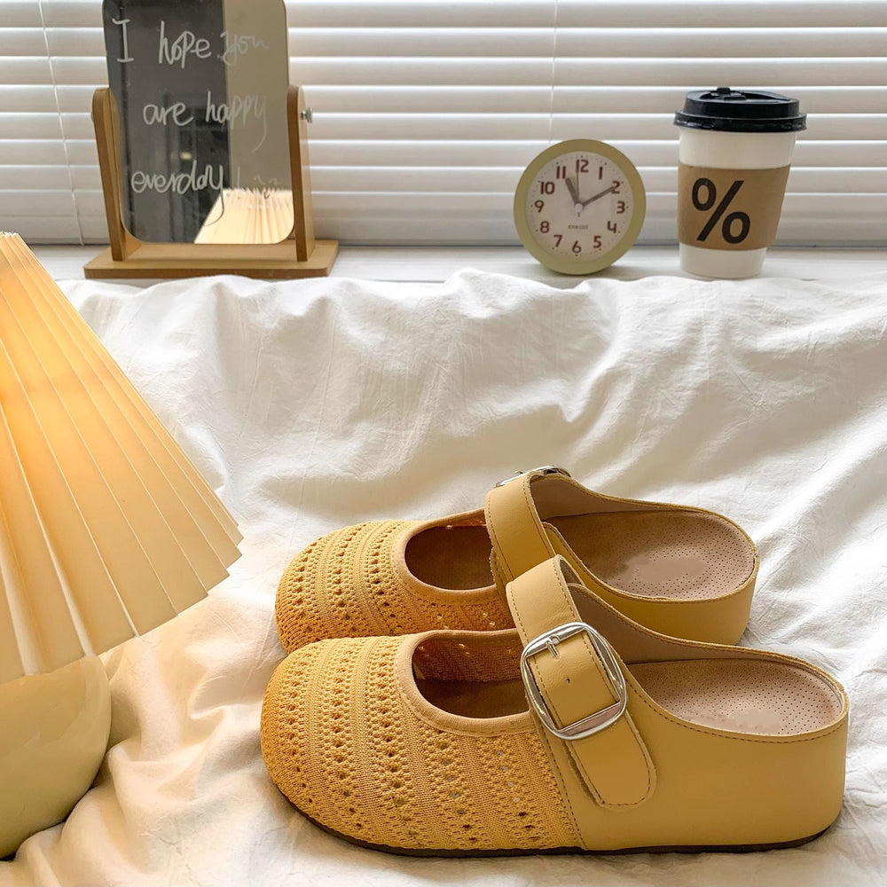 Thick sole hidden heel toe half slippers women's outwear 2026new arrivalsummercut out sandals slip-on birkenstock sandals