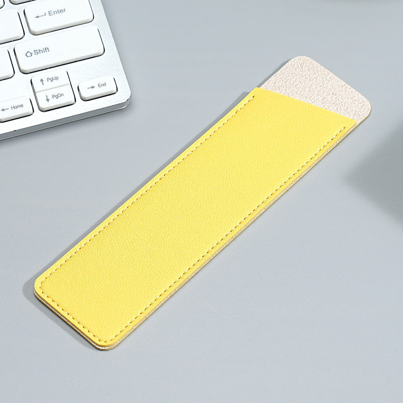 Spot retro PU pencil bag, simple literary storage bag, student stationery, pen case, single and double solid color protective case