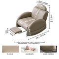 Napping lounge chair for home living room lazy casual single sofa chair genuine leather solid wood home balcony italian rocking chair