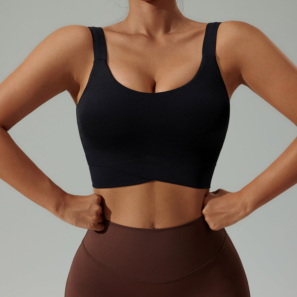 European and american new high-intensity sports bra for women - summer cloud-like yoga tank top, push-up, beautiful back, shockproof sports underwear