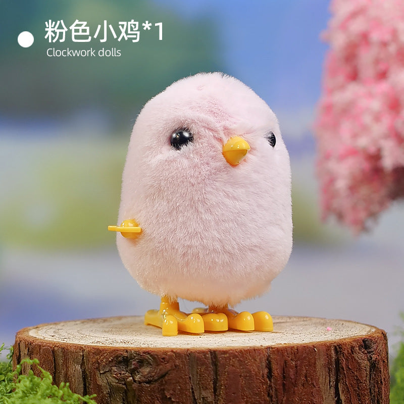 Jumping chicken wind-up toy, baby wind-up ejection little yellow chicken chain wind-up duckling baby, kids toy