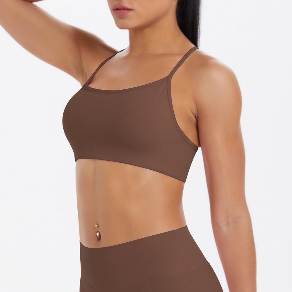 Fashion cross-border thin strap cross back yoga sports intimates large backless breathable fitness bra yoga wear for women