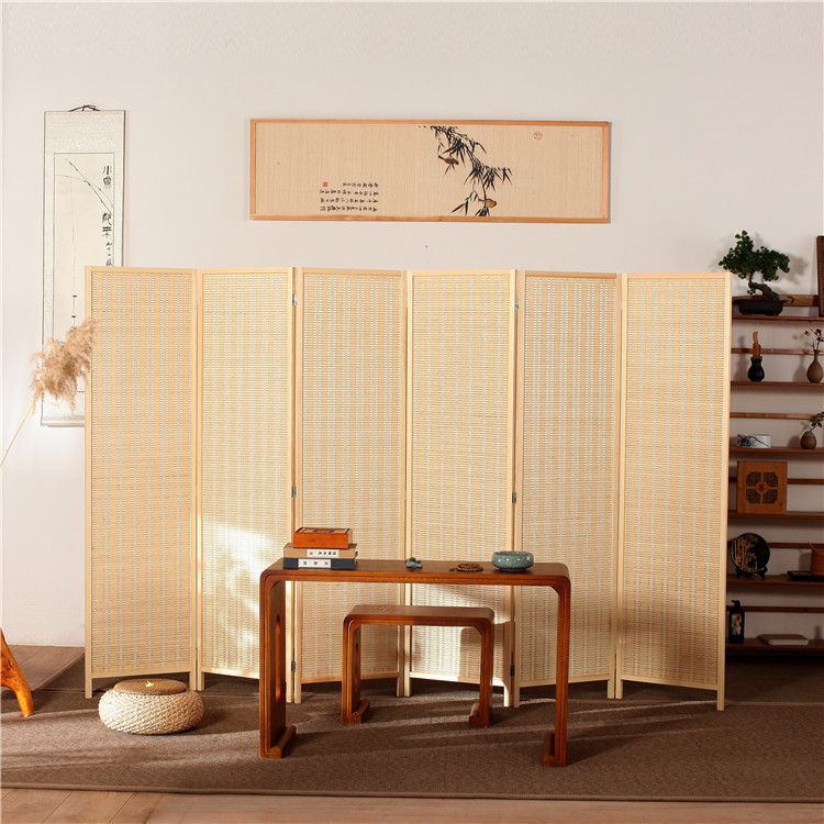 Solid wood bamboo screen foldablemovable partition casual modern living room bedroom cover for home flat screen curtain office