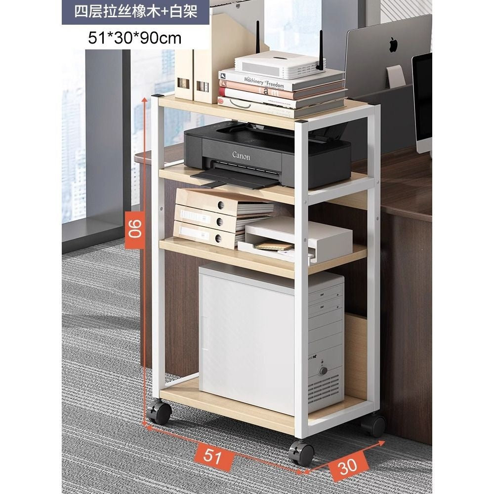 Printer stand shelf floor cabinet storage rack mobile office desk computer host bracket